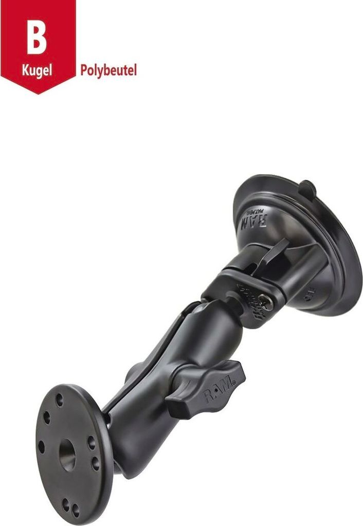 RAM Mounts Saugfuss-Set, AMPS-Anbindung, B-Kugel 1'', rund