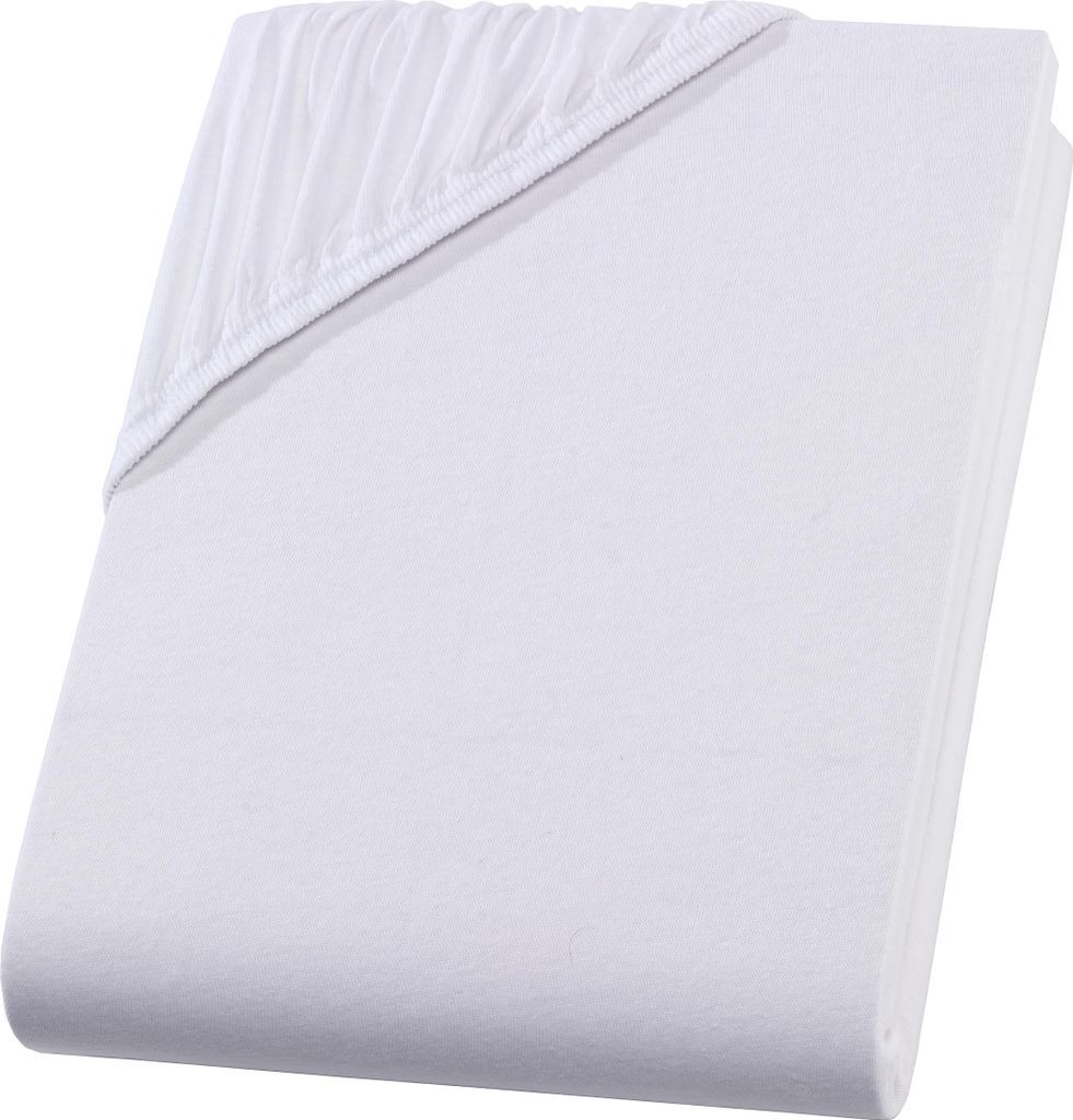 Premium Spannbettlaken 90x200 cm aus Baumwolle-Elasthan – hautsympathisch, elastisch & pflegeleicht – Steghöhe 30 cm – Weiß