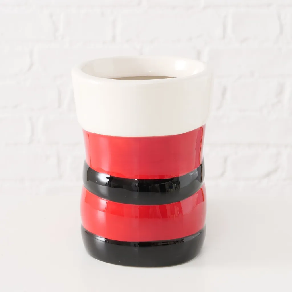 Cache-pot BOOTY 17 cm en pierre - Vase silhouette finition mate grise