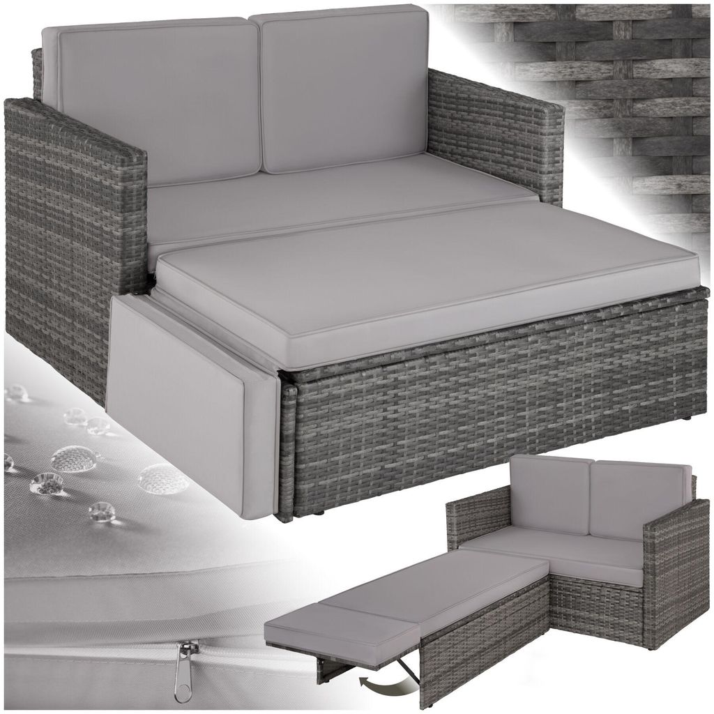 tectake® Rattan Lounge Korfu - UV-beständig, Produktbild 