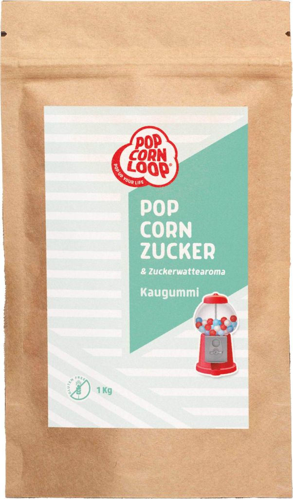 1 Kg Popcorn und Zuckerwatte Zucker Kaugummi Produktbild 