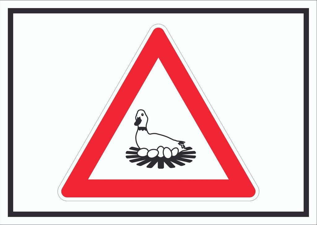 Achtung Brutzeit Schild Symbol A5 (148x210mm)