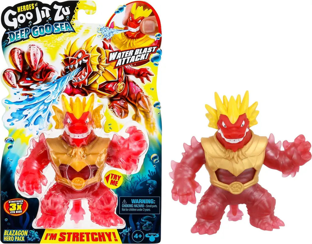 Goo Jit Zu Deep Goo Sea Blazagon - Figurine d'Action Étirable de 12 cm