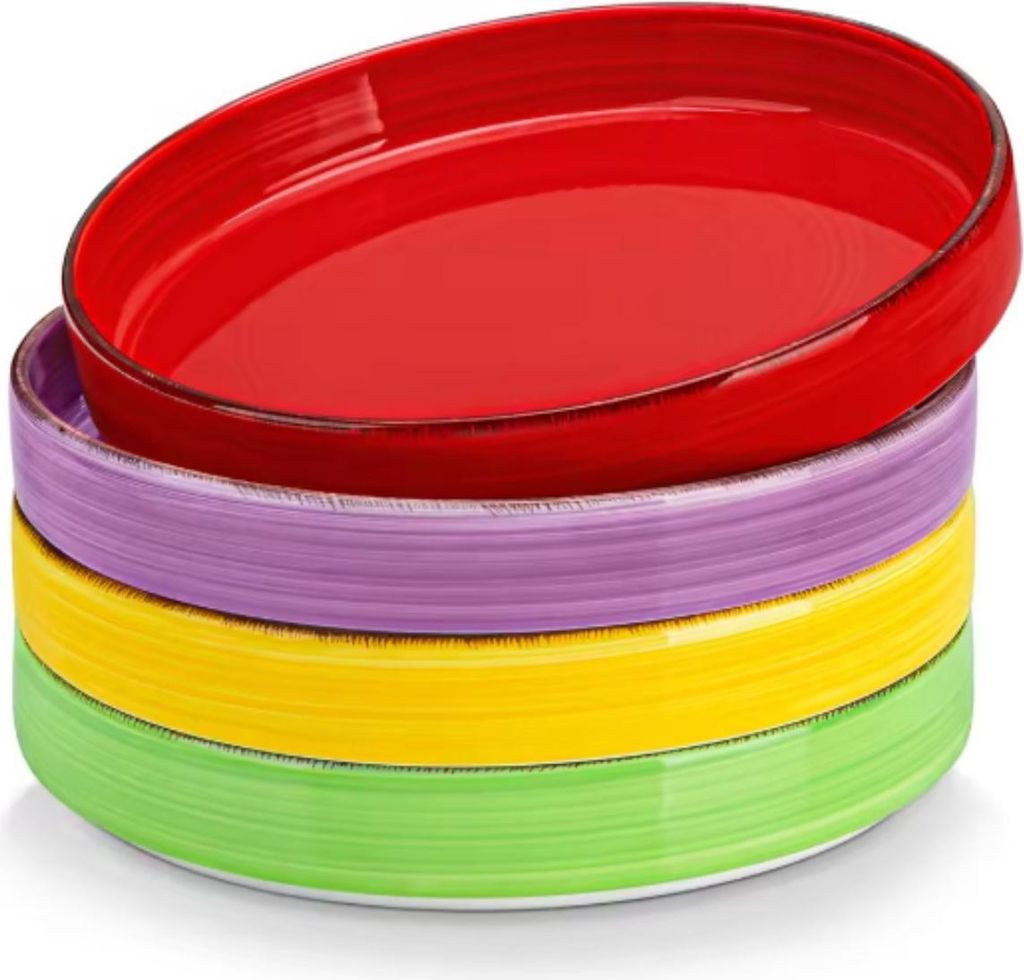 Lustré Serviesset – 4-teilig – 4 Personen – Weiß/Gold – Tafelservices – Essteller – Tiefe Teller – Frühstücksteller – Servies ...