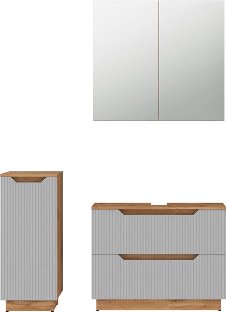Badmöbel-Set Vicco Lotta Grau 3 Teile, Model 59510