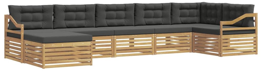 vidaXL Outdoor-Sofagarnitur mit Kissen 7 pcs Weiß und Anthrazit