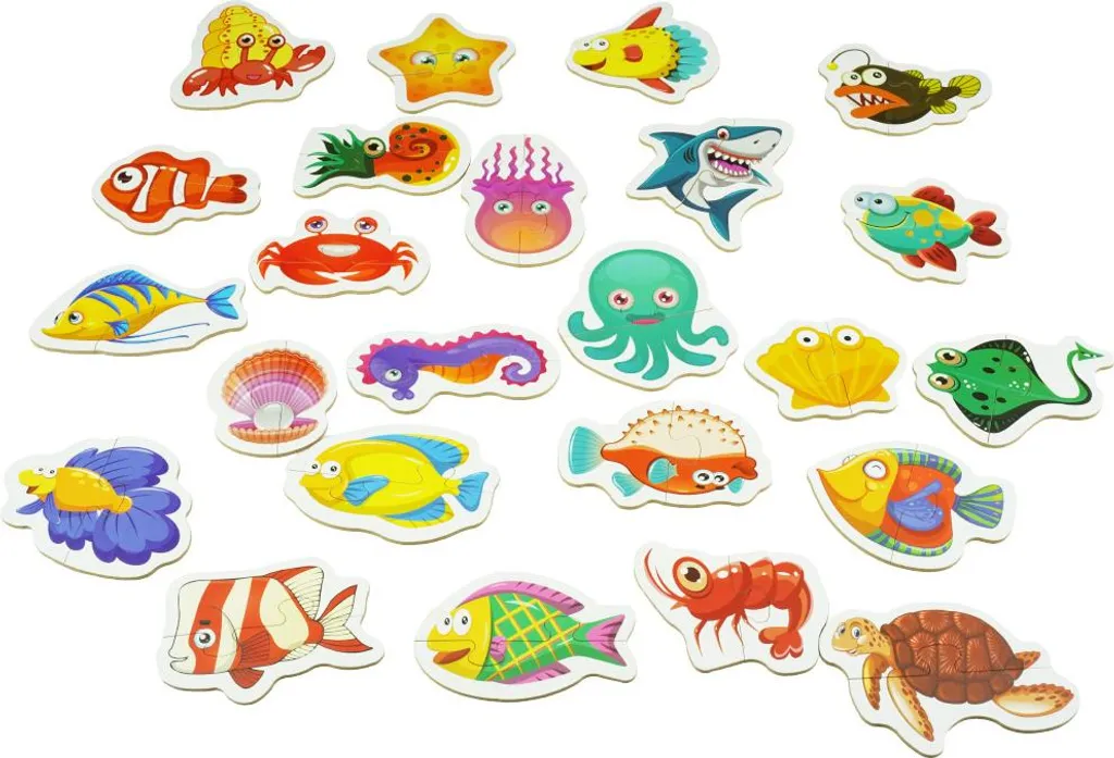 Puzzle coloré animaux aquatiques à grands éléments XL pour débutants