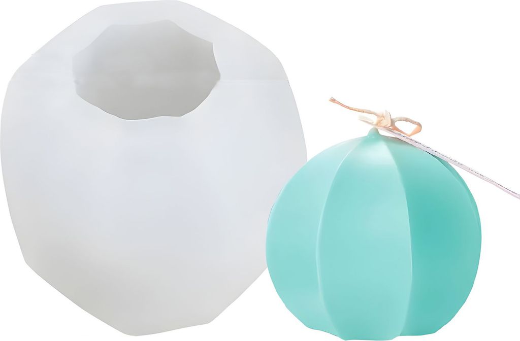 Silikon Kerzenform Seifen Gussform, geometrische Form, Kugel kantig, 86 x 84 mm, 181 ml
