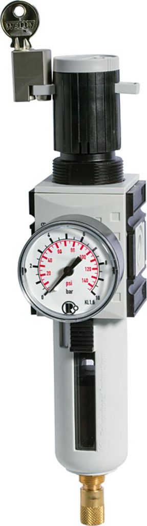 Riegler Filterregler »FUTURA«, PC, SK, Mano, BG 2, G 1/2, 0,5-10 bar, VA