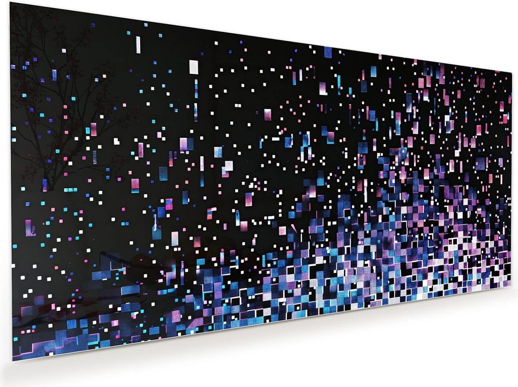 Glasbild 80x40cm in XXL für Wohnzimmer, Schlafzimmer Motiv Pixelmuster