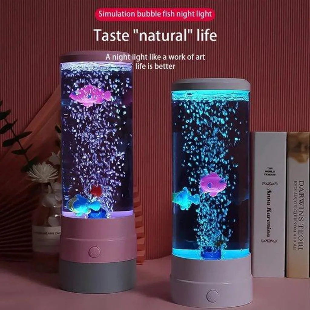 Mini lampe aquarium sans fil pour petit bac - Solution USB 5 couleurs