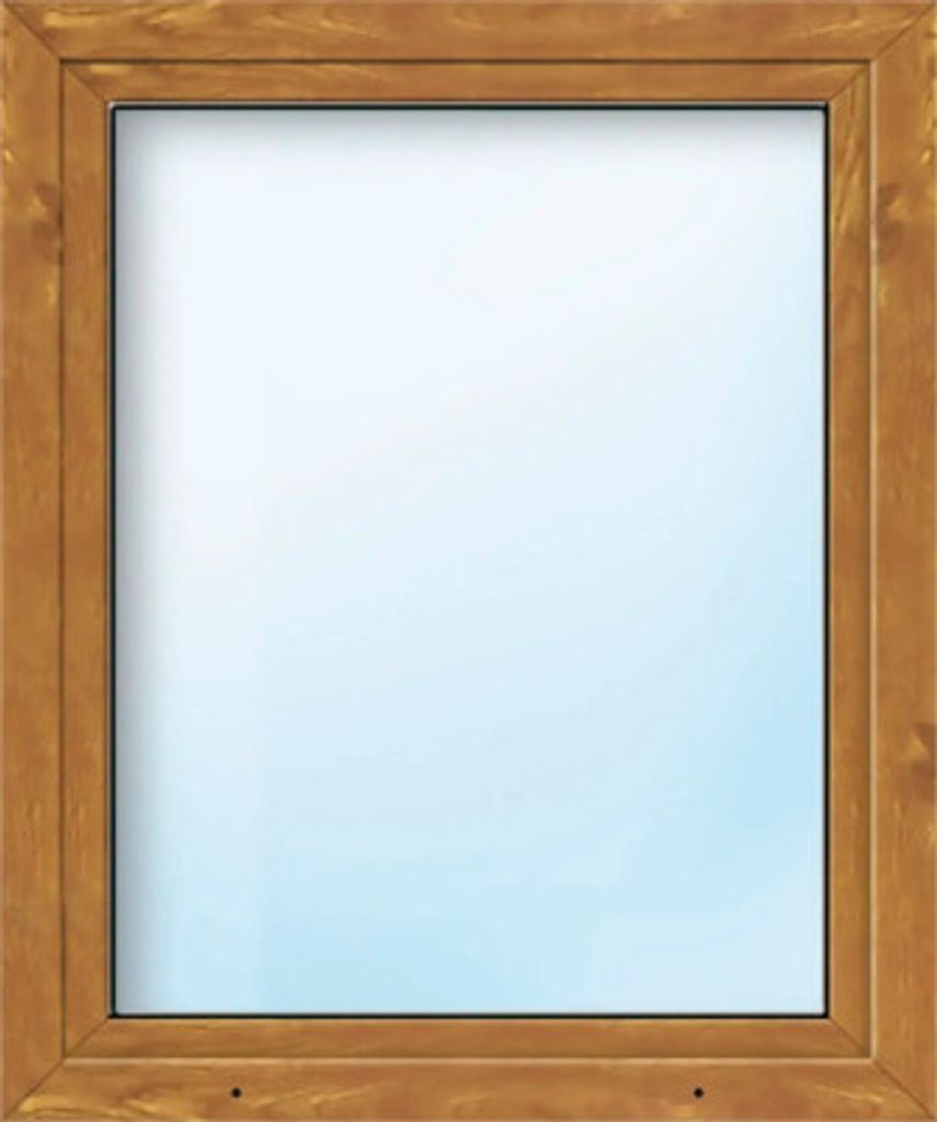 ARON Basic+ Kunststofffenster 1 Flügelig (Dreh-Kipp) 90x160 cm Golden Oak DIN Links (Förderfähig)