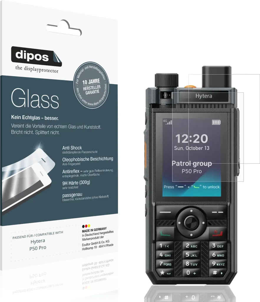 2x Vetro Flessibile 9H Opaco per Hytera P50 Pro - Protezione Estrema Dipos