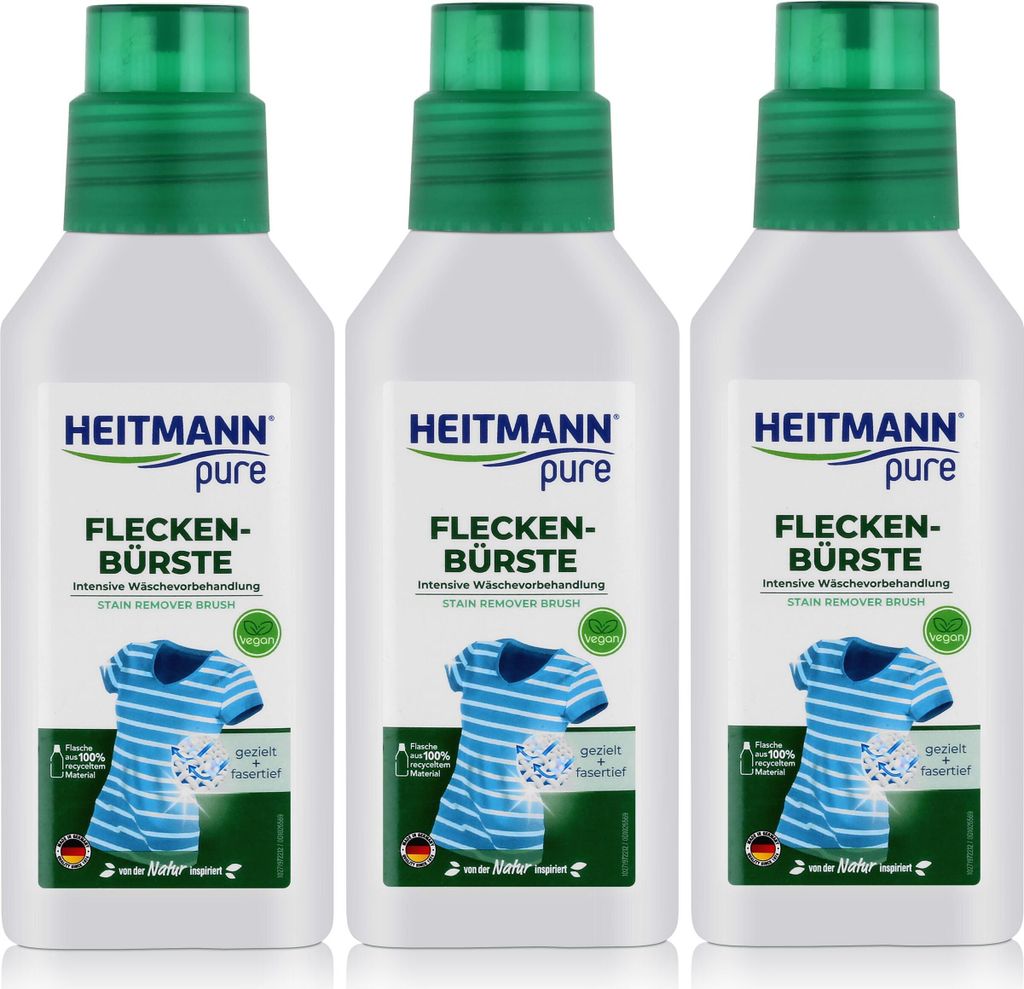 Heitmann pure Fleckenbürste 250ml - Intensive Wäschevorbehandlung (3er Pack)