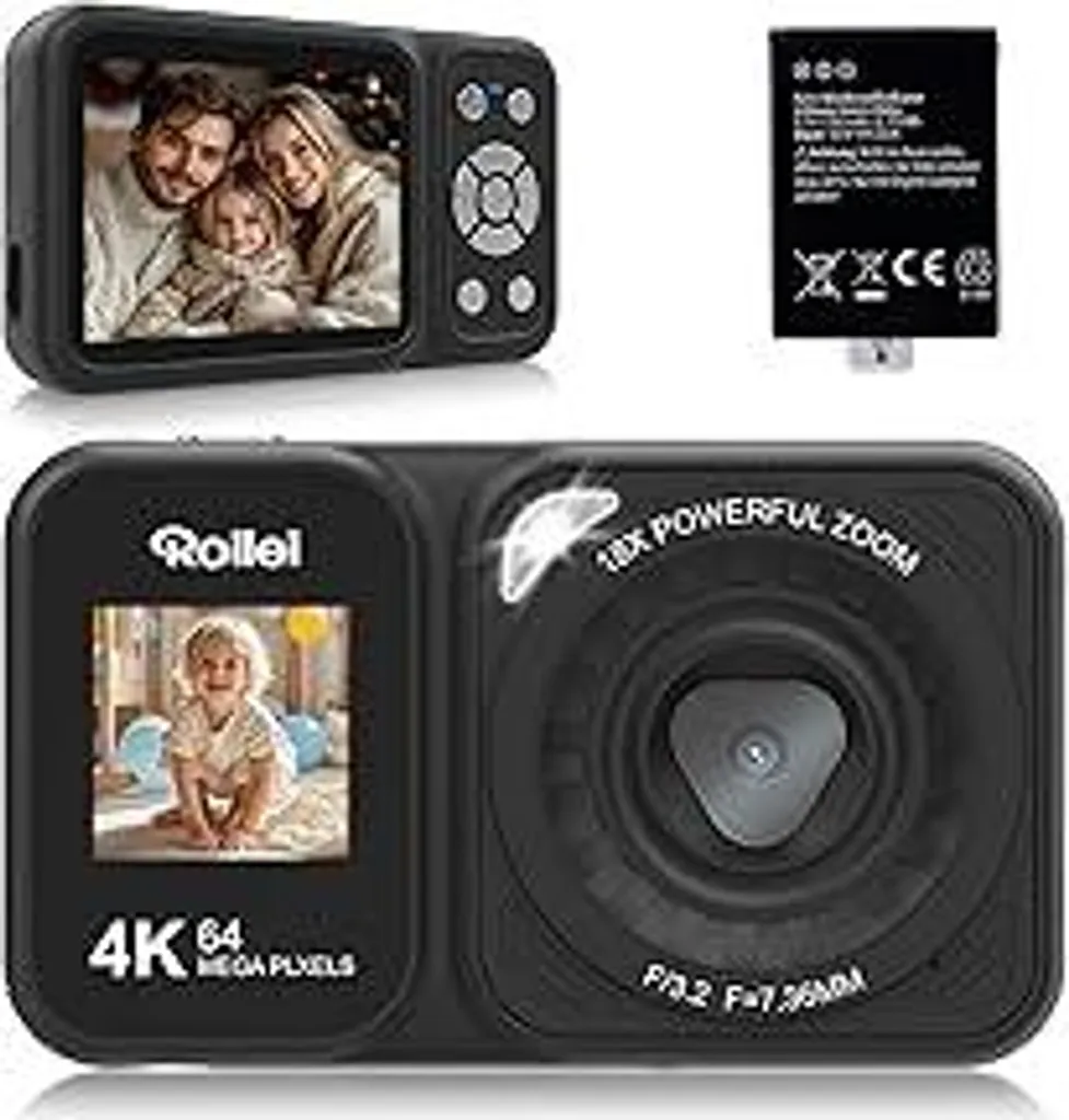 Rollei Compactline 64 Dual Screen: Fotocamera 4K 64MP per Bambini