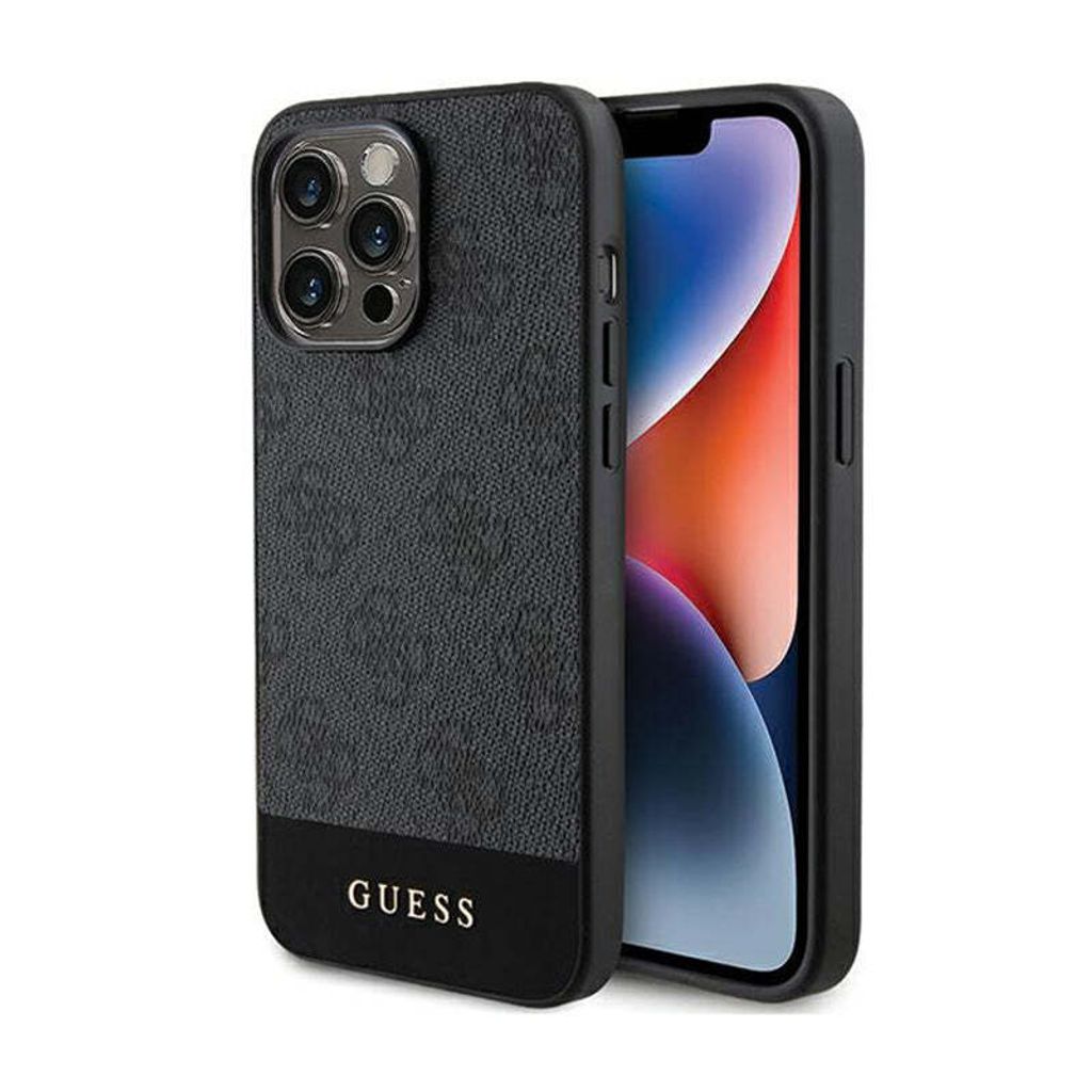 Guess GUHCP15XG4GLGR iPhone 15 Pro Max 6.7" grau hardcase 4G Stripe Collection Schutzhülle