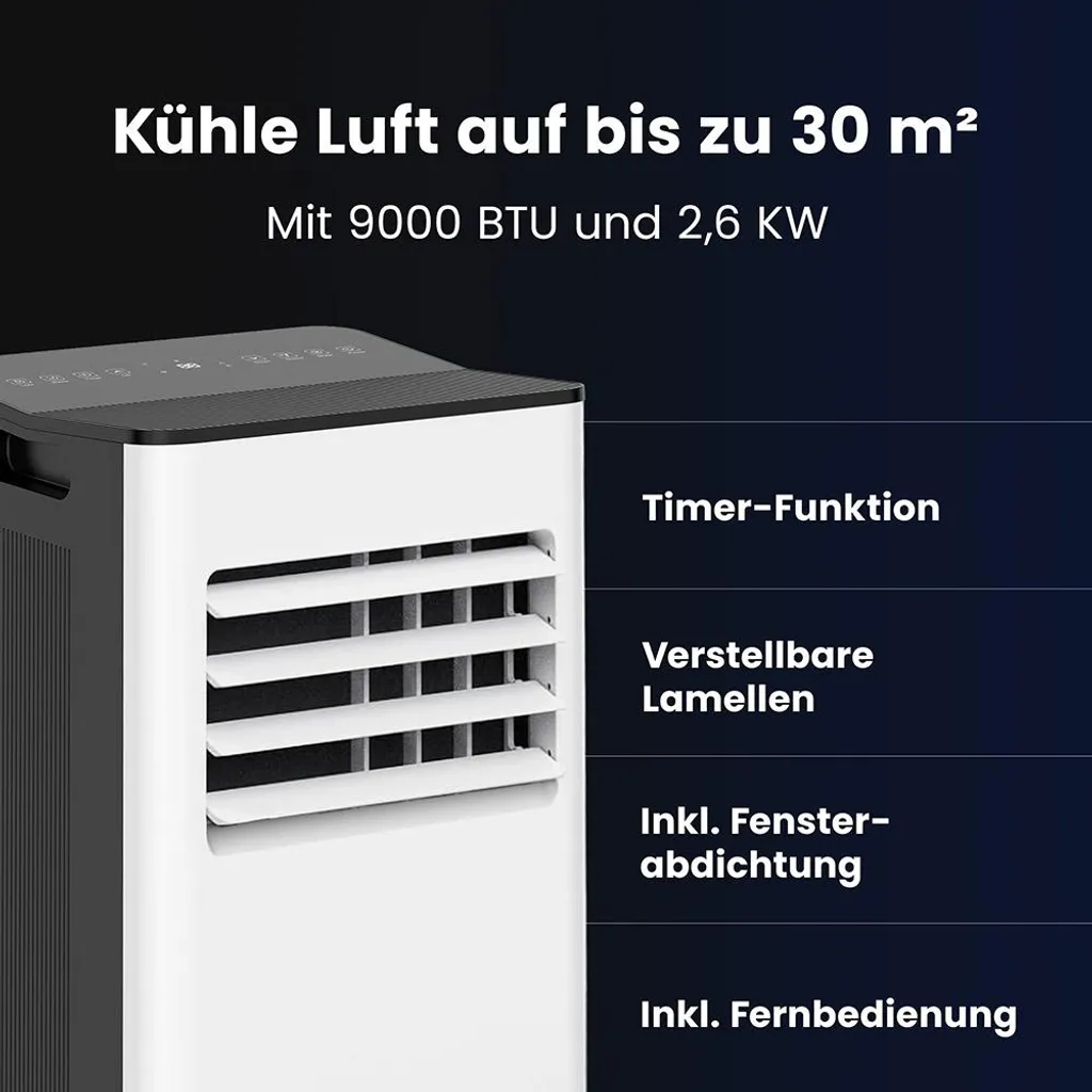 Climatiseur mobile KIMO HOME DELUXE 9000 BTU - Refroidissement rapide