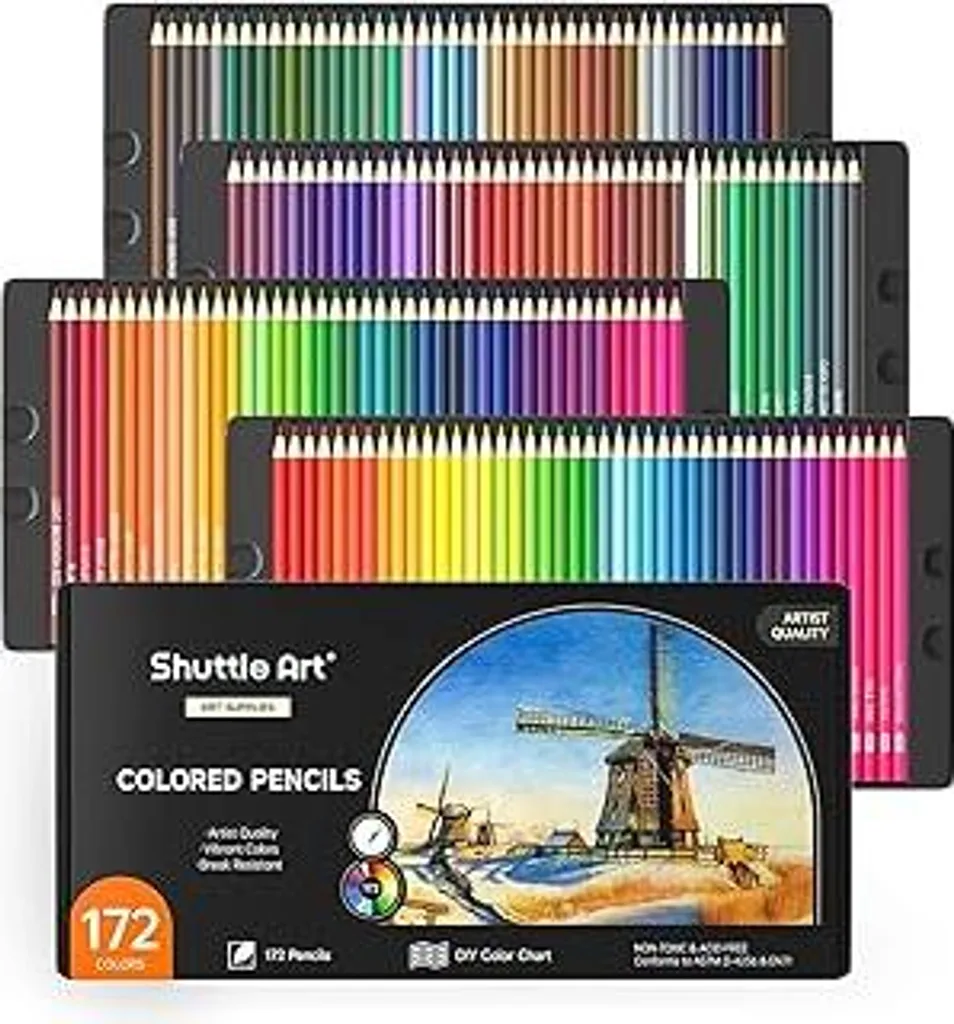 Set Regalo 172 Matite Colorate Shuttle Art per Bambini e Adulti