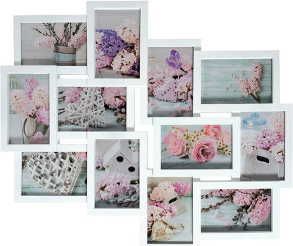 Bilderrahmen Collage Lilou weiß 60x50 cm 12 Fotos 10x15 cm Produktbild 