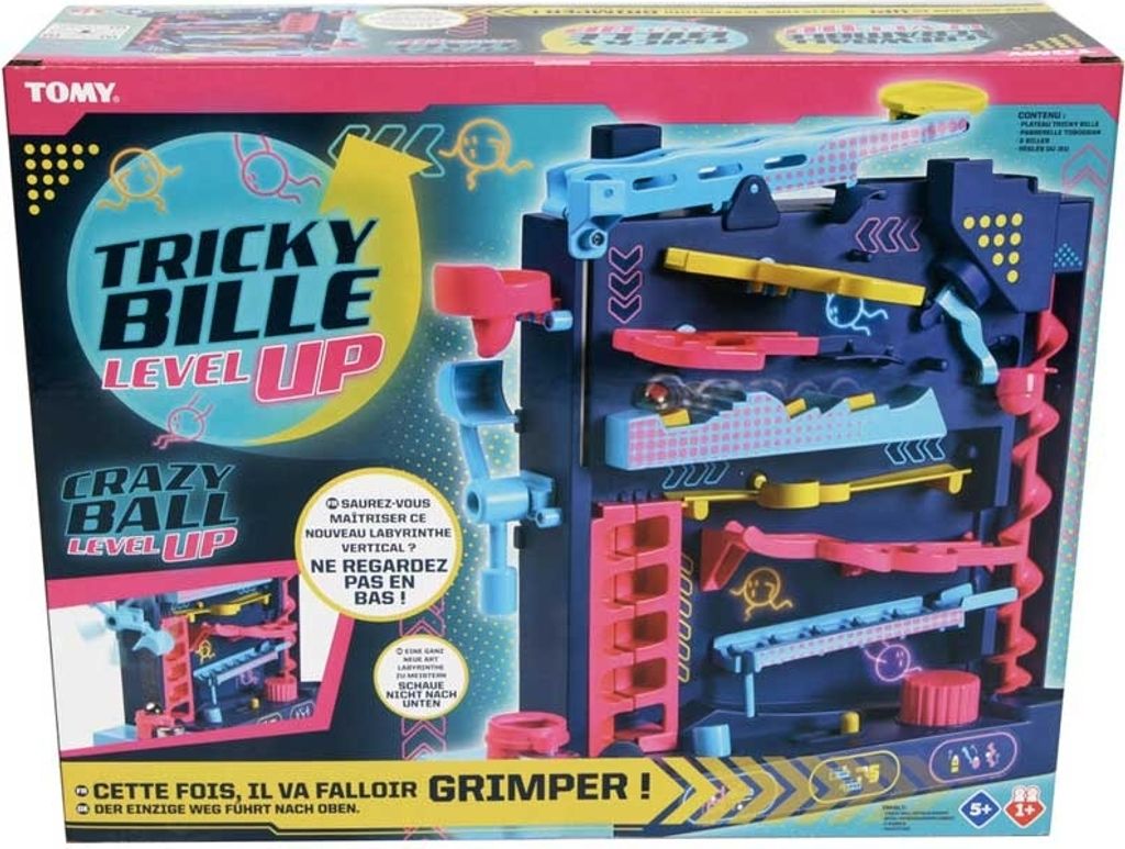 TOMY Games Screwball Scramble Level Up - der Schwerkraft trotzende vertikale Hindernisbahn Murmelbahn - Logik und Hand-Augen-Koordination Puzzle Br...