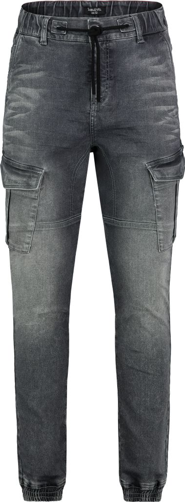 Sublevel Jogger-Jeans mit Kordelzug und Cargotaschen Größe: 31W