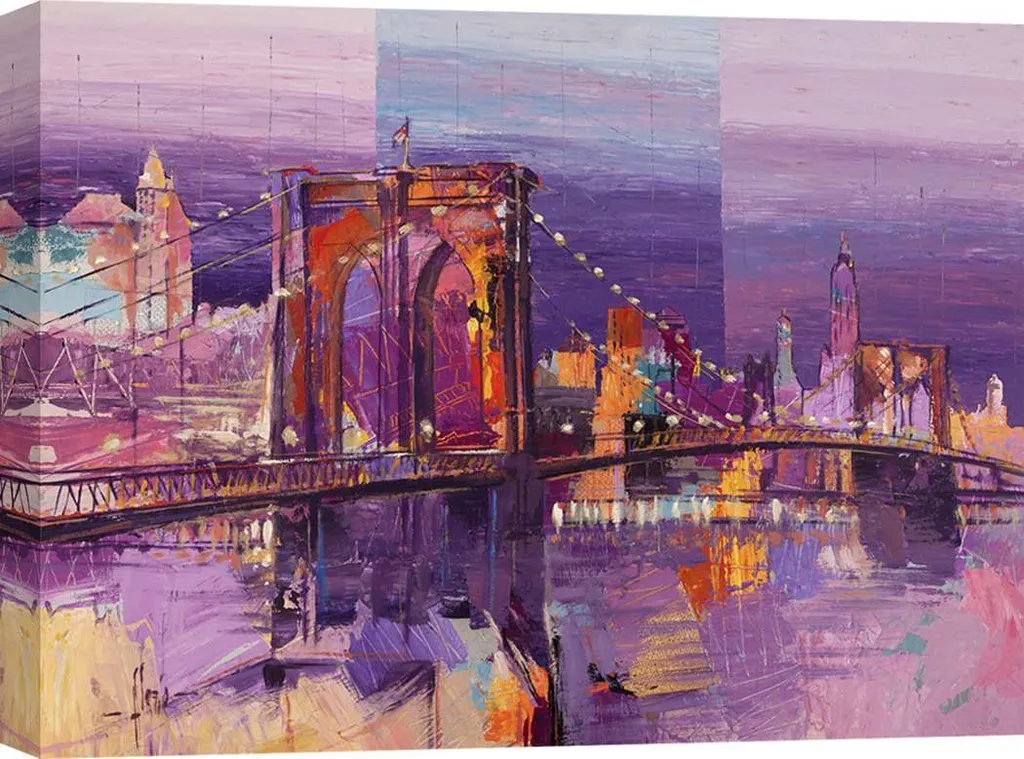 Tableau Pont de Brooklyn Luigi Florio 60x40 cm Idéal Salon et Bureau