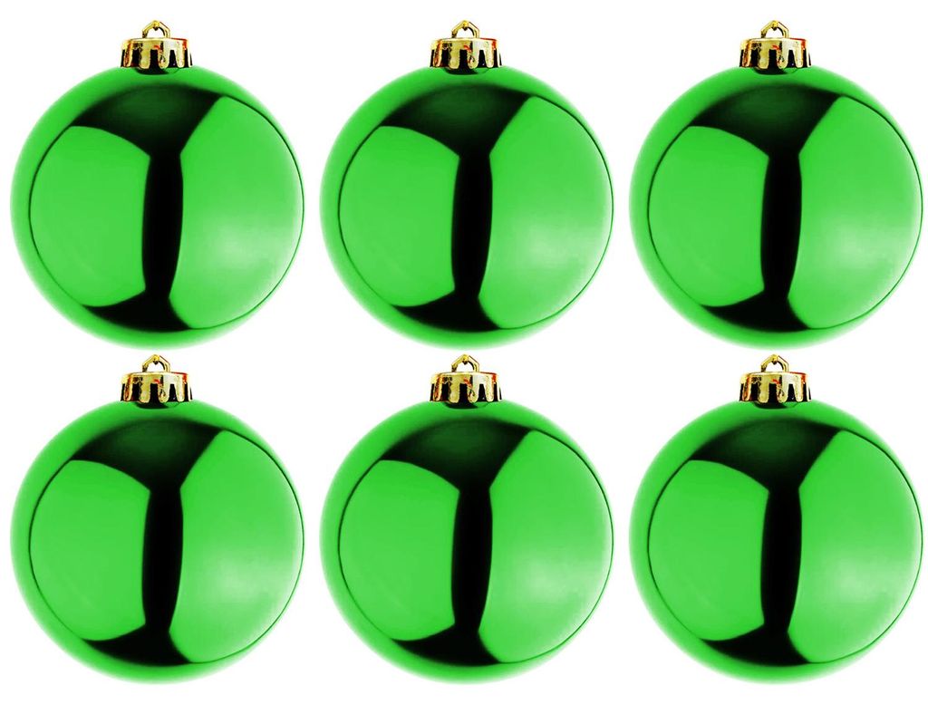6 Stück XL Christbaumkugeln Weihnachtsbaumkugeln Baumschmuck Lime Ø 15cm
