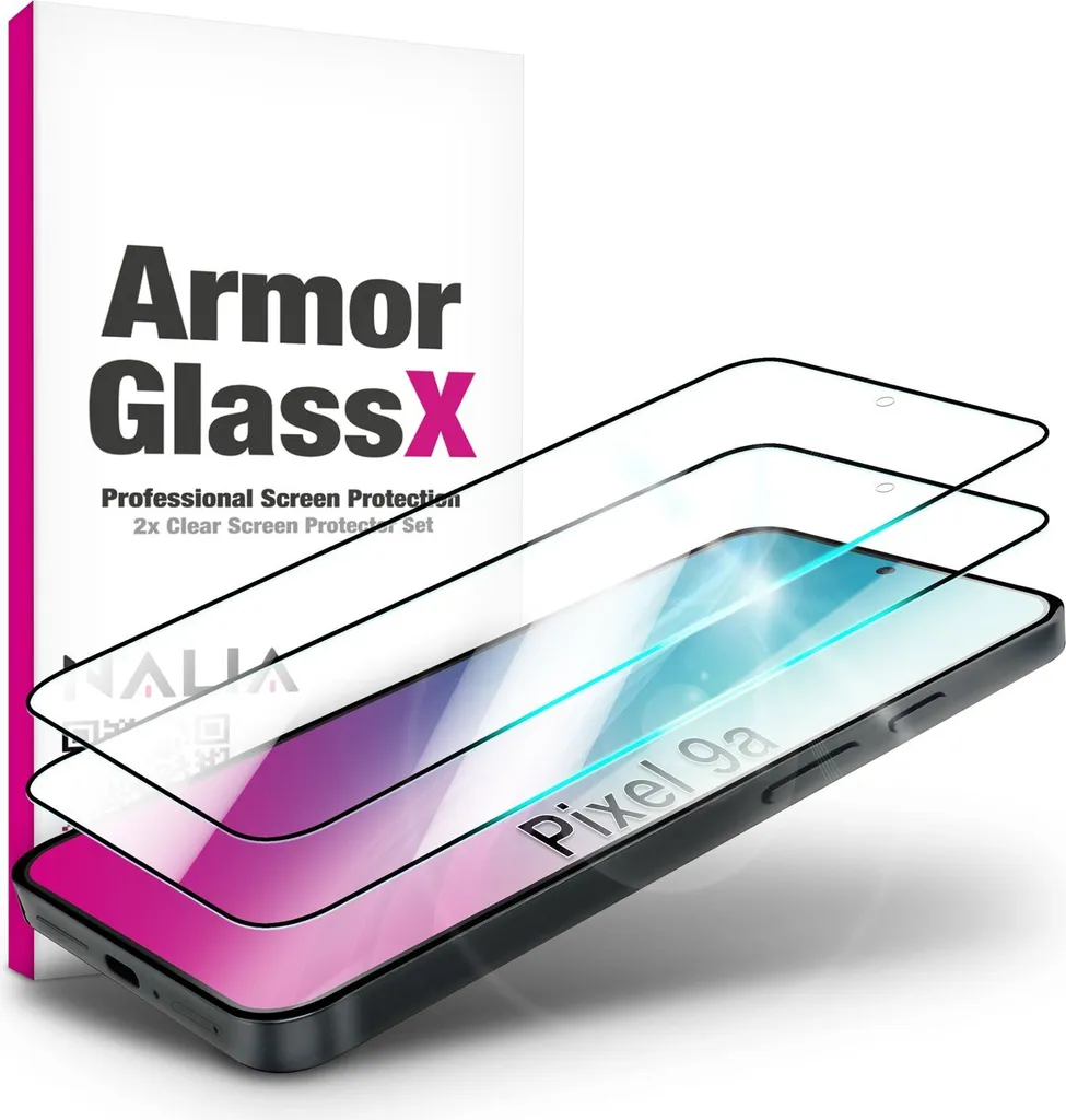 Vetro Google Pixel 9a ArmorGlassX - 2 Pack Cornice Nera 9H HD