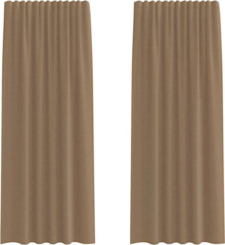 Voile Vorhänge mit Stangentaschen 2 Stk. Hellbraun