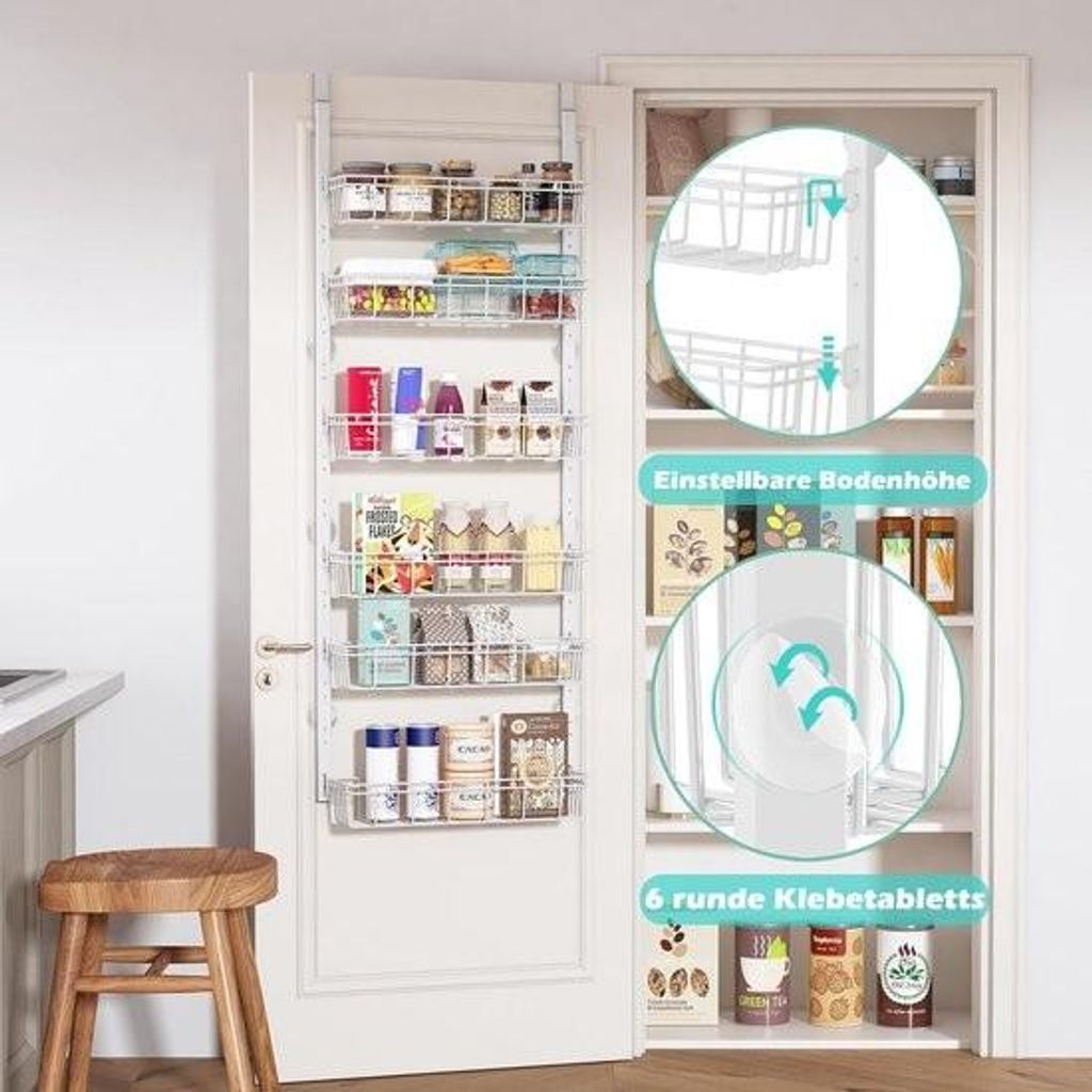 Tür-Hänge-Organizer, 6 Ebenen, Türregal, Tür-Hänge-Organizer, Metalltür, Hänge-Organizer für Badezimmer, Küche, Esszimmer
