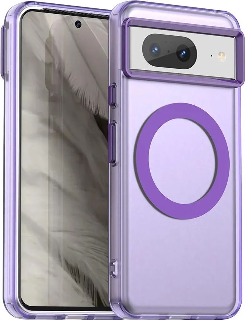 Custodia Google Pixel 8 Phonesta MagSafe Viola Opaco Semi-Trasparente