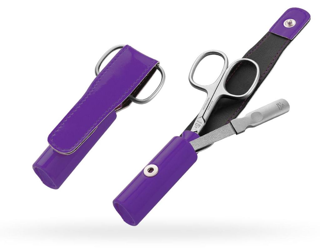 PREMAX Maniküre-Set Young Linie 2 Teile - Kollektion Aqua - violettes Etui - MANIKÜRE-Set 87558 Etui aus hochwertigem Kunstleder 15 x 10 cm