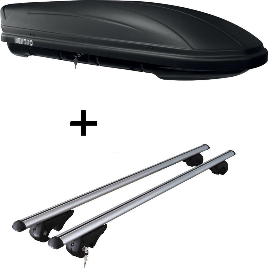 Dachbox MAA 400 Liter matt + Dachträger Rio 120 kompatibel mit für BMW 5er Touring (Kombi) E39 97-'04