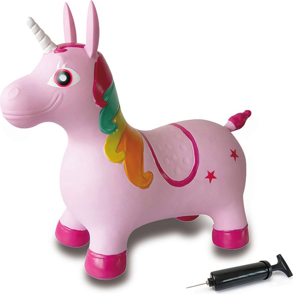 Jamara Hüpftier Einhorn bunt mit Pumpe Produktbild 