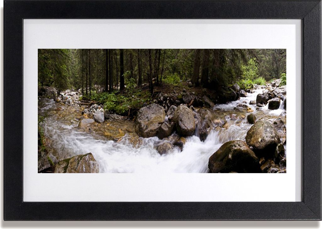 Bild 30x20 MDF-Rahmen Wandkunst Forest River Wasserfälle