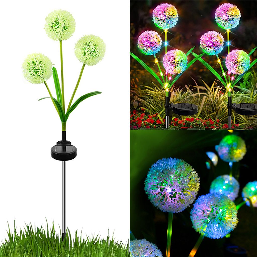 1x Solarlampen Für Außen Garten, Bunt Solarleuchten Für Außen Led Solar Gartenleuchten, 2Modi Solar Löwenzahn Lampe Für Rasen Balkon Terrasse...