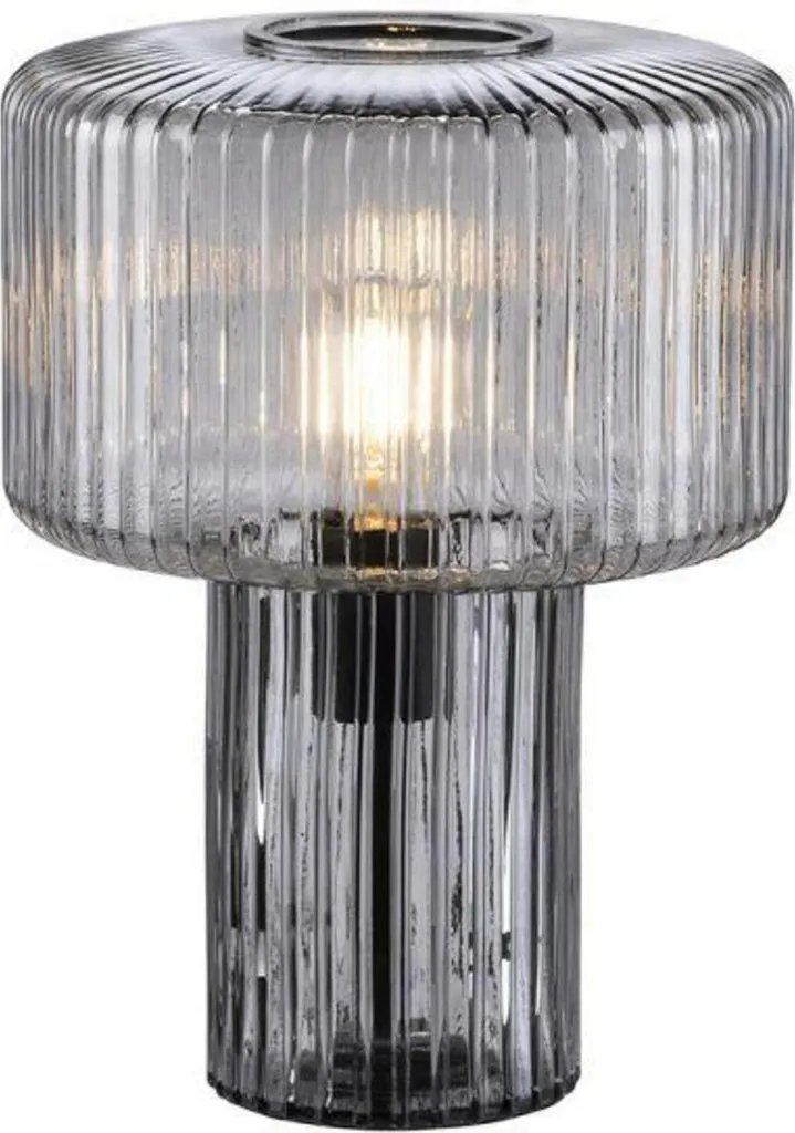 Paul Neuhaus Lampe de Table Design en Verre Fumé Noir E27 Hauteur 35cm