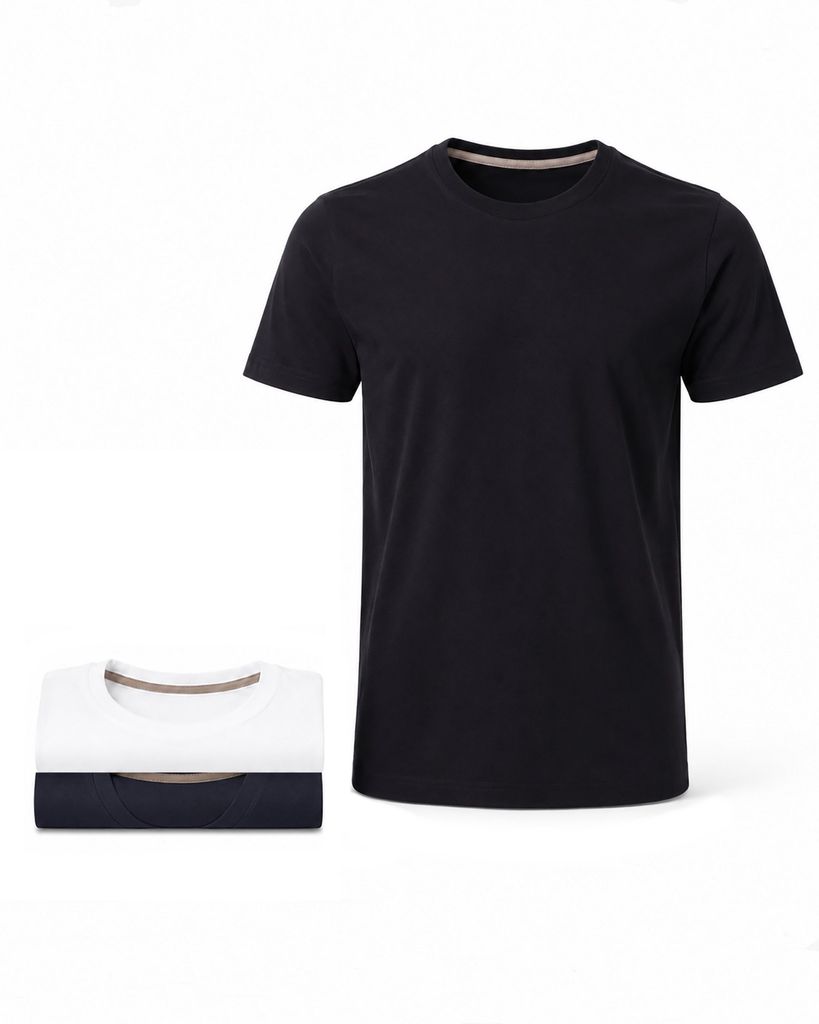 Mivaro Herren T Shirt 3er Pack Basic Rundhals aus 100% Produktbild 