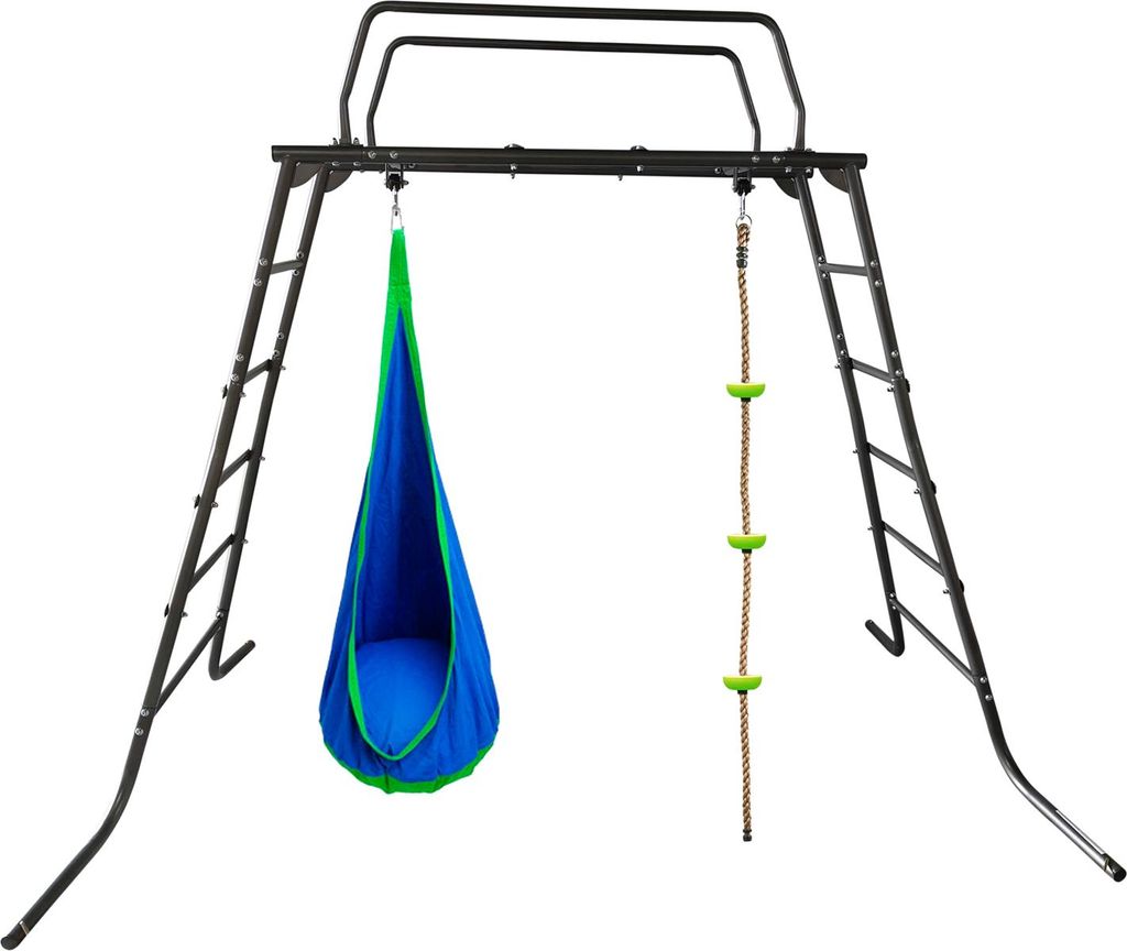 M-Bars Kinder Garten Gymnastik-Set mit Schaukel und Kletterseil Klettergerüst für kinder