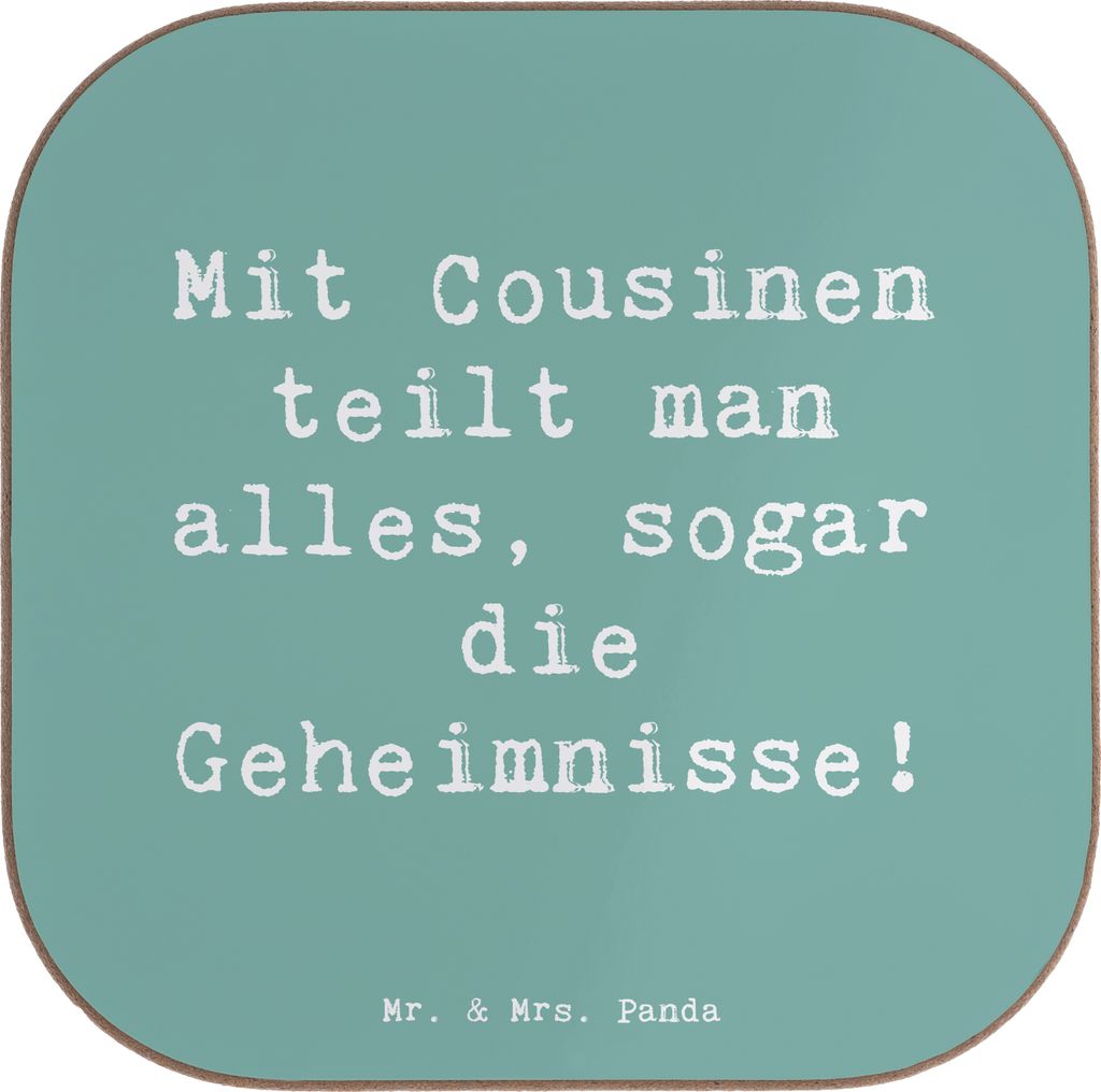 Mr. & Mrs. Panda Untersetzer für Gläser Spruch Cousine Produktbild 