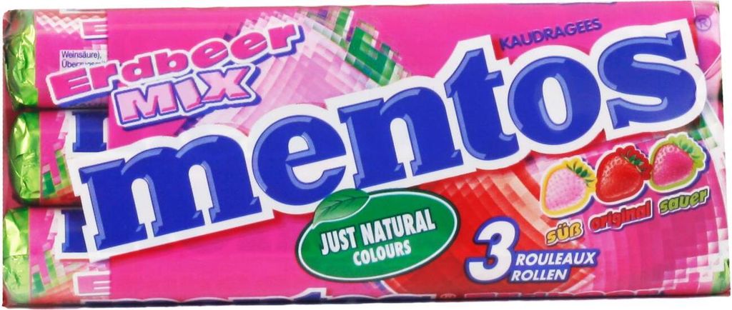 Mentos Erdbeer-Mix (3 x 37,50 g) Produktbild 3