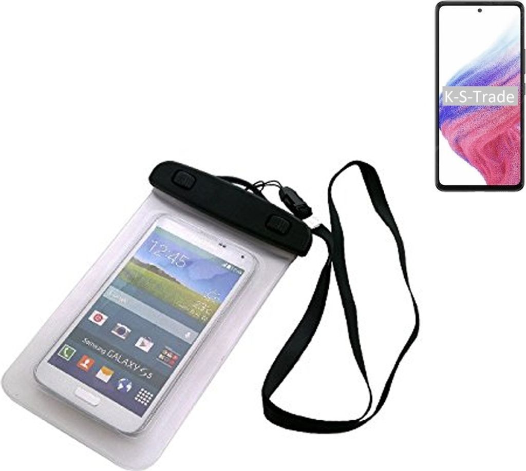 K-S-Trade Schutz Hülle Handy Hülle Kompatibel mit Samsung Galaxy A53 5G Beach Bag wasserdicht 16cm x 10cm Schutzhülle Staub Sand Flachwasser