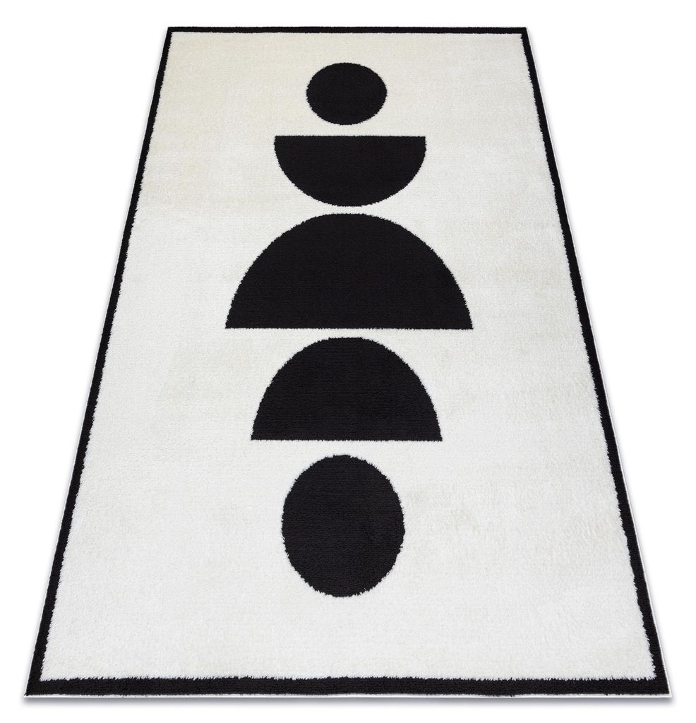 Tapis moderne MODE 8598 géométrique crème / noir noir Image du produit 