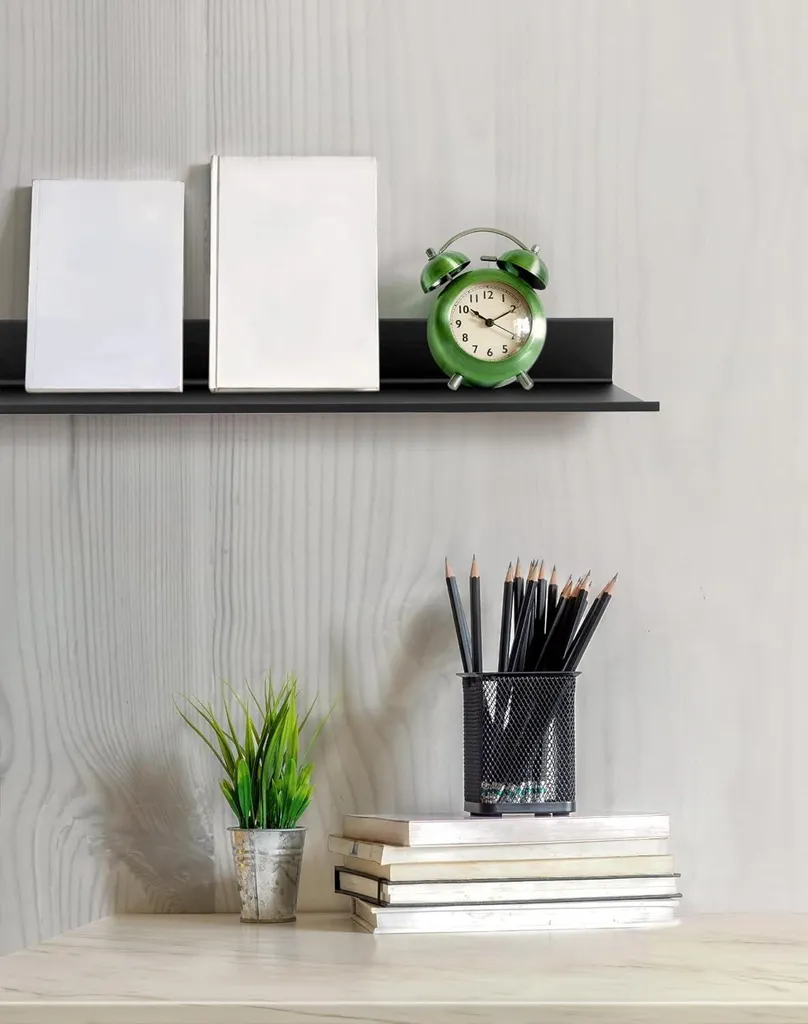 Étagère murale noire 40cm sans trou : la solution pour locataires