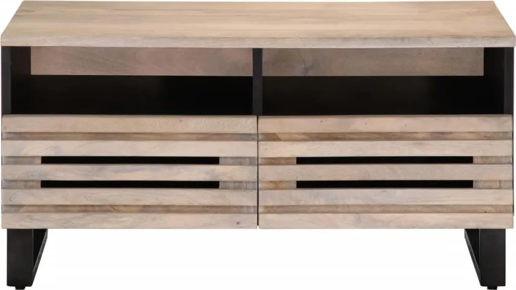 Tavolino da Caffè in Mango Massiccio 80x55 cm | Design Industriale