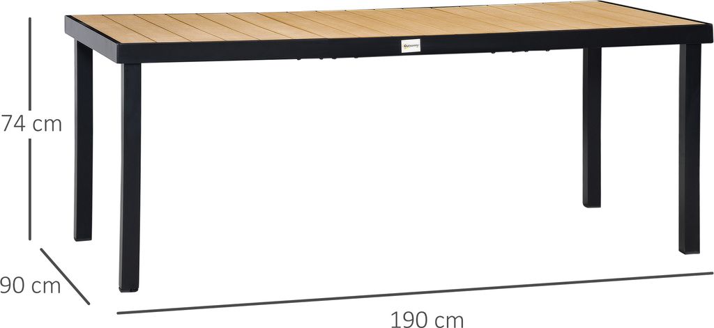 Outsunny zahradní stůl pro 8 osob jídelní stůl hliníkový Obrázek produktu 3