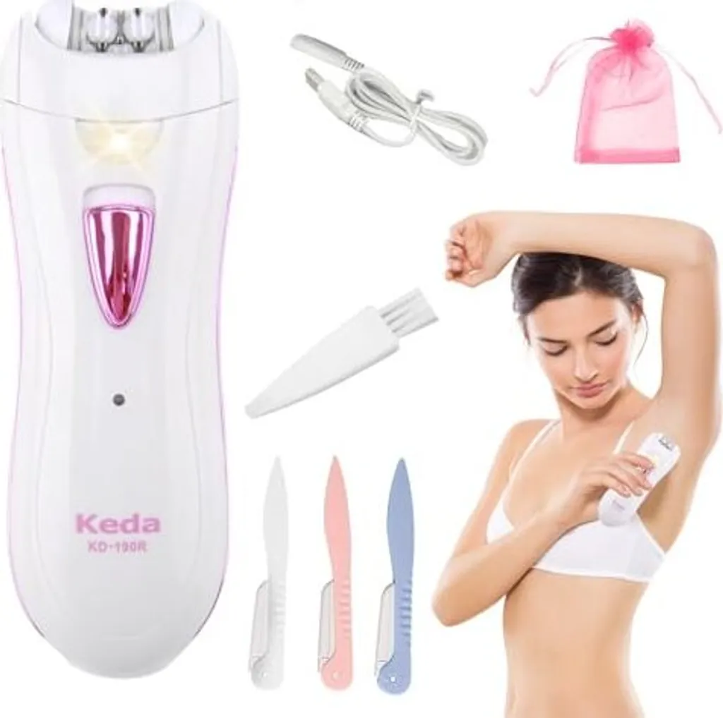 Mini Epilatore Elettrico Viso e Corpo Donna | Trimmer Bikini LED Cordless