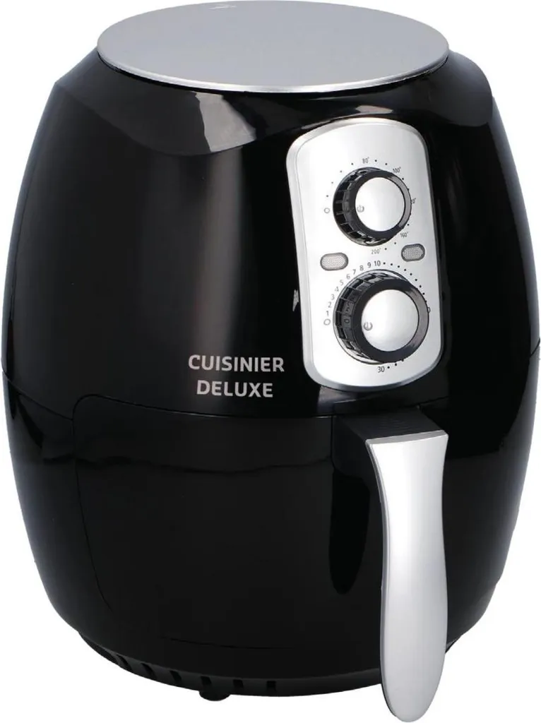 Cuisinier Deluxe Airfryer 3.6L 1400W Noir - Friteuse sans Huile 200°C