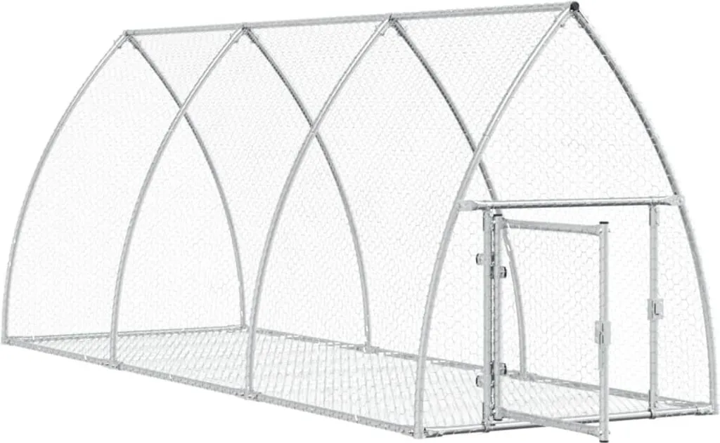 vidaXL Conigliera Silver 300x105x120 cm - Recinto Robusto Acciaio Zincato - 4