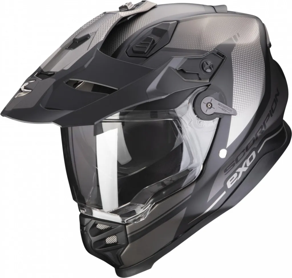 Casque Scorpion ADF-9000 Air Trail avec Système Airfit Noir Argent